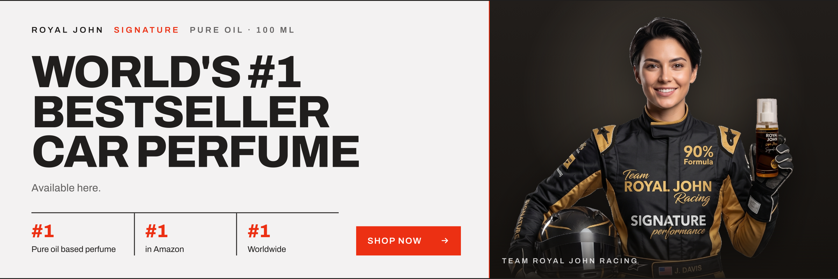 Royal John Signature racing car perfume banner